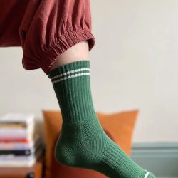 Moss Green Boyfriend Socks, Le Bon Shoppe