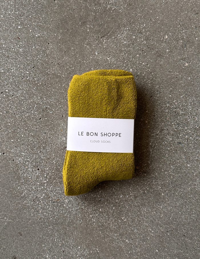 Green Olive Cloud Socks, Le Bon Shoppe