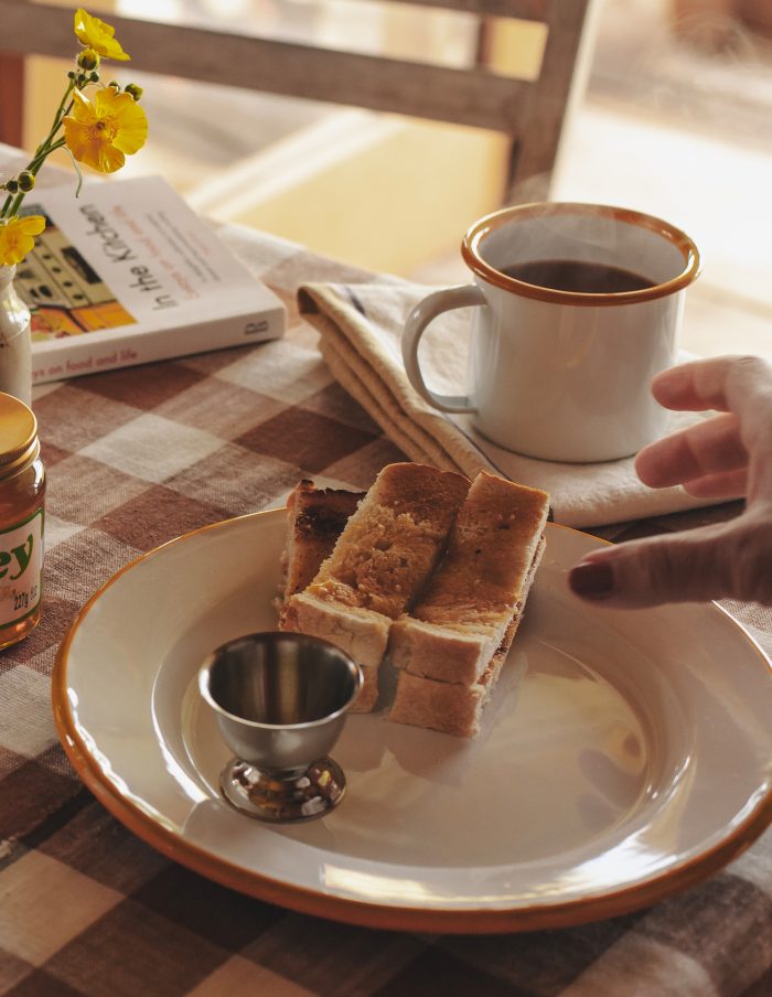 Mustard Rimmed Enamel Mug, 375ml
