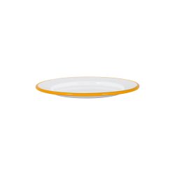 Mustard Rimmed Enamel Side Plate, 20cm
