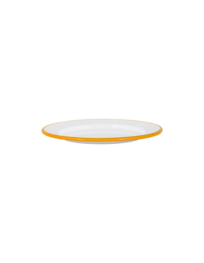 Mustard Rimmed Enamel Side Plate, 20cm