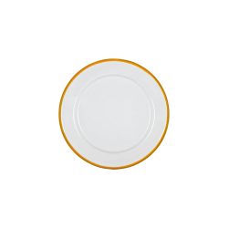 Mustard Rimmed Enamel Side Plate, 20cm
