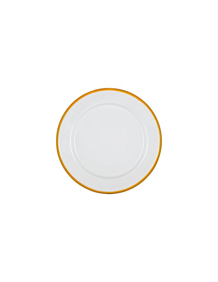 Mustard Rimmed Enamel Side Plate, 20cm