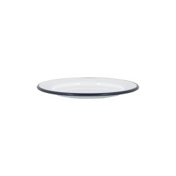 Navy Rimmed Enamel Side Plate, 20cm