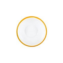 Mustard Rimmed Enamel Bowl, 16cm
