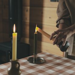 Olive Green Dinner Candle Set, St Eval