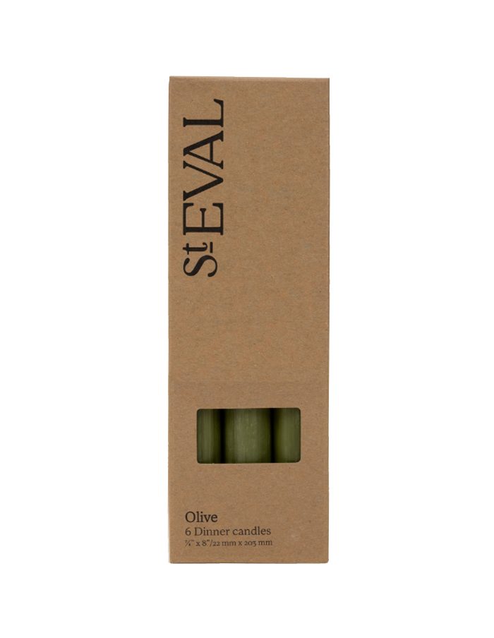 Olive Green Dinner Candle Set, St Eval
