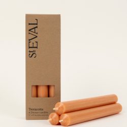 Terracotta Orange Dinner Candle Set, St Eval