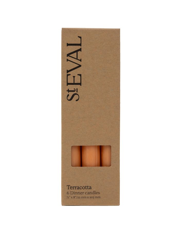 Terracotta Orange Dinner Candle Set, St Eval