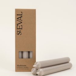 Mushroom Grey Dinner Candle Set, St Eval