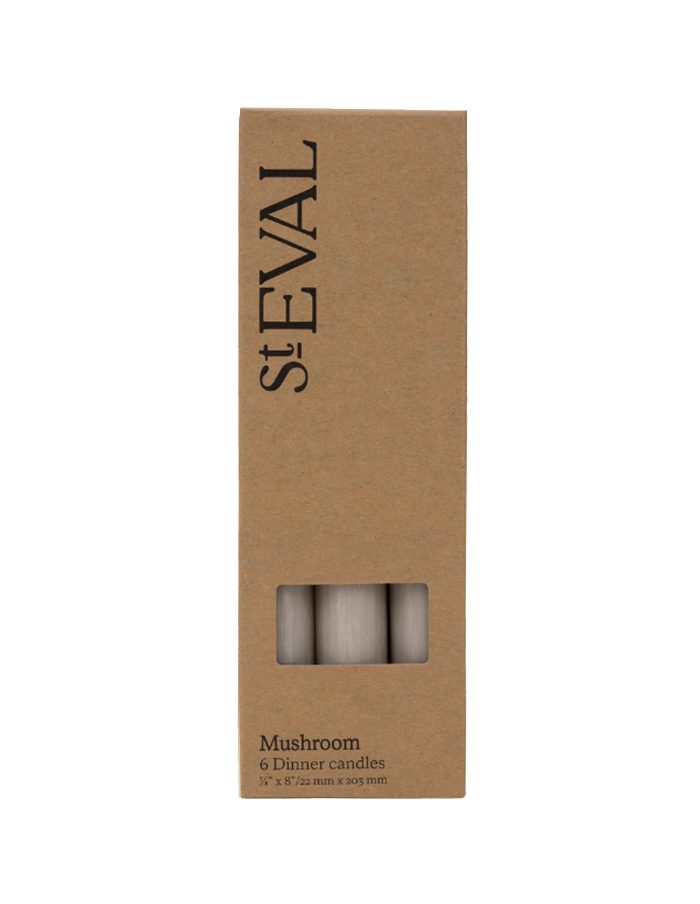 Mushroom Grey Dinner Candle Set, St Eval
