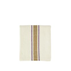 Sage Stripe Stonewashed Cotton Towel, Madam Stoltz