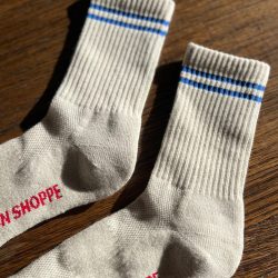Ice Grey and Blue Boyfriend Socks, Le Bon Shoppe