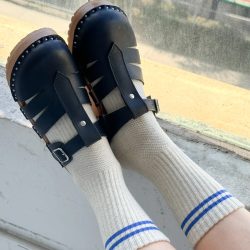 Ice Grey and Blue Boyfriend Socks, Le Bon Shoppe