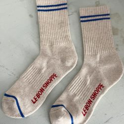 Ice Grey and Blue Boyfriend Socks, Le Bon Shoppe