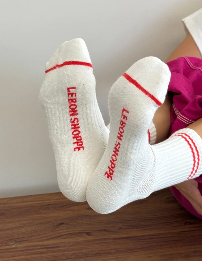 Clean White Boyfriend Socks, Le Bon Shoppe