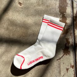 Clean White Boyfriend Socks, Le Bon Shoppe