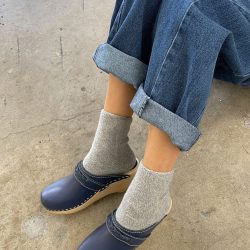 Heather Grey Cotton Cloud Socks, Le Bon Shoppe