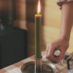 Antique Steel Hand Forged Candle Holder, Madam Stoltz