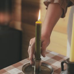 Antique Steel Hand Forged Candle Holder, Madam Stoltz