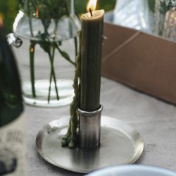 Antique Steel Hand Forged Candle Holder, Madam Stoltz