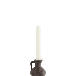 Dark Brown Stoneware Candle Holder, Madam Stoltz