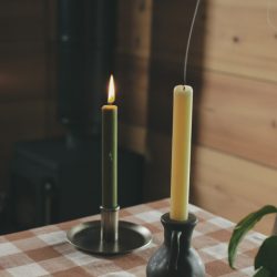 Dark Brown Stoneware Candle Holder, Madam Stoltz