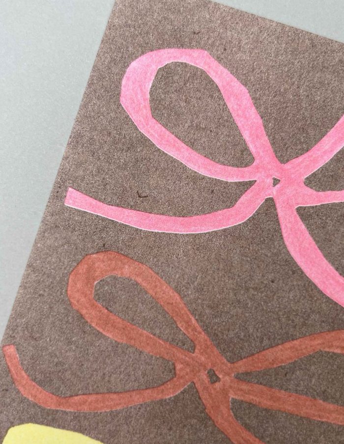 Three Bows Greeting Card, Hot Pink Press