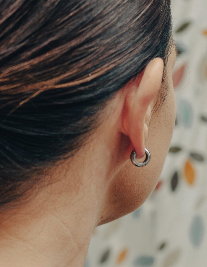 Silver Small Leverback Bold Hoop Earrings, Tarnish-Free Silver Plating