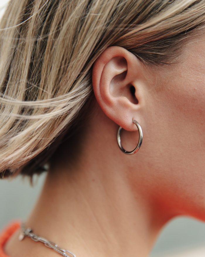Silver Hoop Earrings 2cm, Tarnish-Free Silver Plating