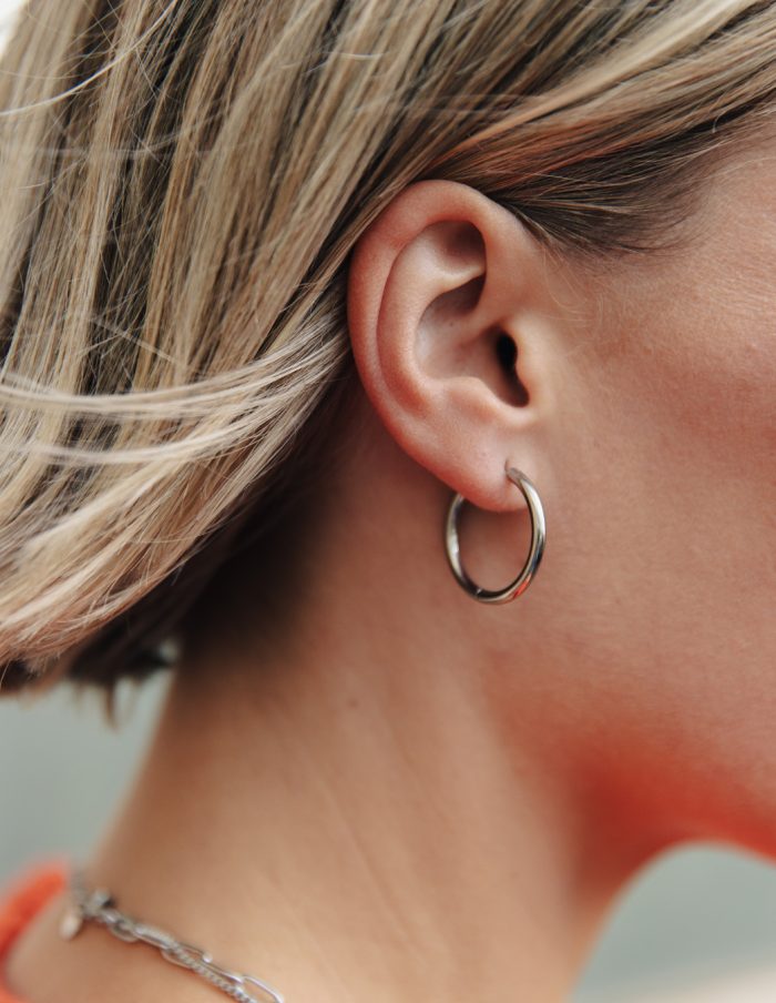 Silver Hoop Earrings 2cm, Tarnish-Free Silver Plating