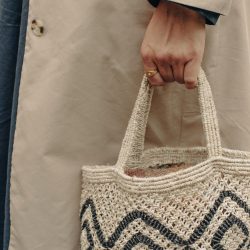 Natural Beige Small Round Jute Macrame Bag