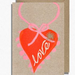 Love Heart Greeting Card, Hot Pink Press