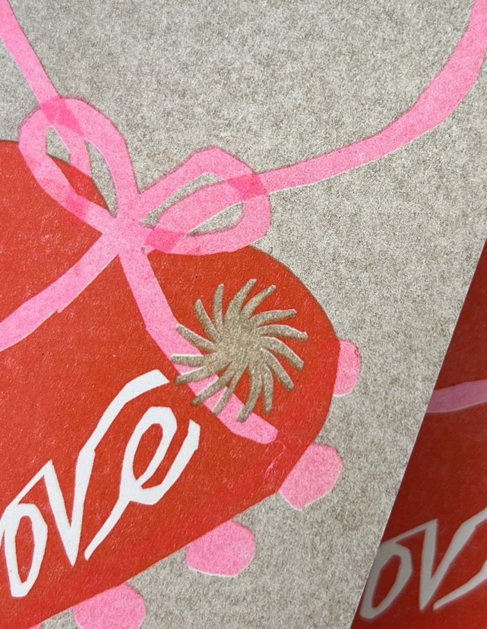 Love Heart Greeting Card, Hot Pink Press