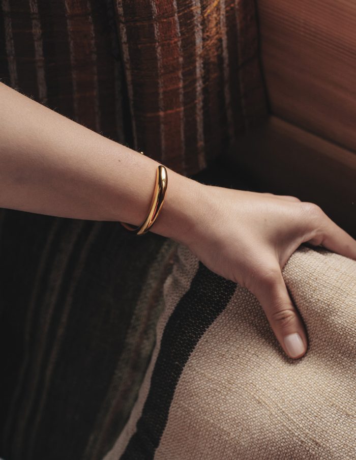 Gold Bold Fluid Bangle, Tarnish-Free Gold Plating