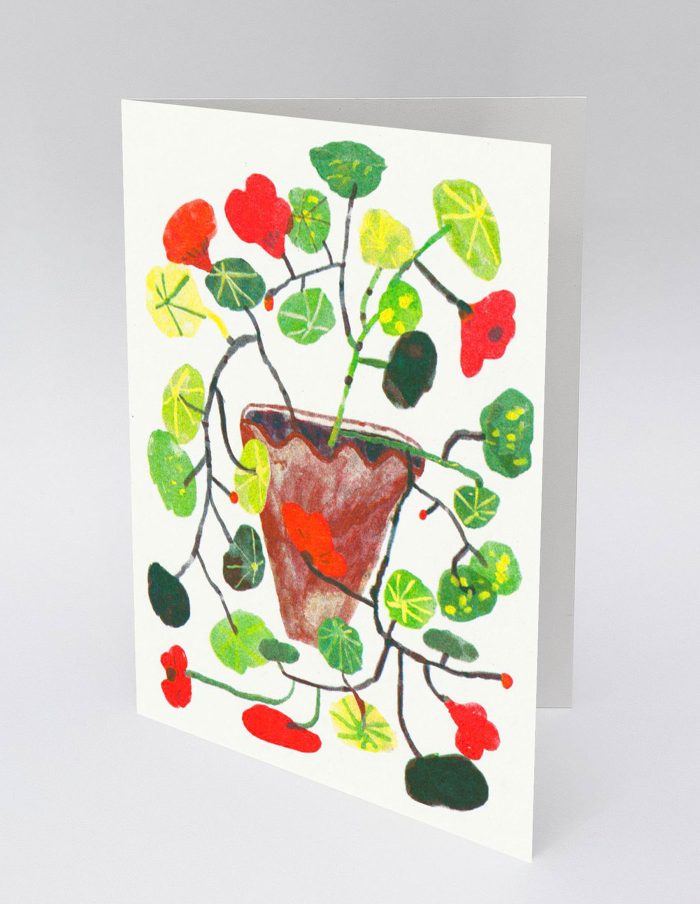 Nasturtium Greeting Card, Hot Pink Press