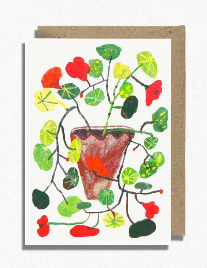 Nasturtium Greeting Card, Hot Pink Press