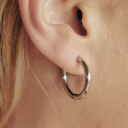 Silver Hoop Earrings 1.5cm, Tarnish-Free Silver Plating