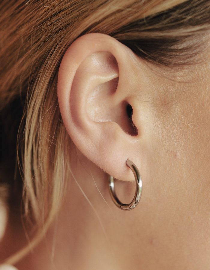 Silver Hoop Earrings 1.5cm, Tarnish-Free Silver Plating