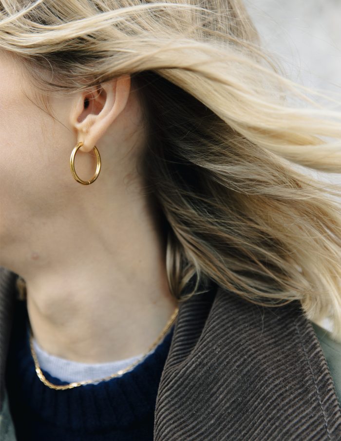 Gold Hoop Earrings 2cm, Tarnish-Free Gold Plating