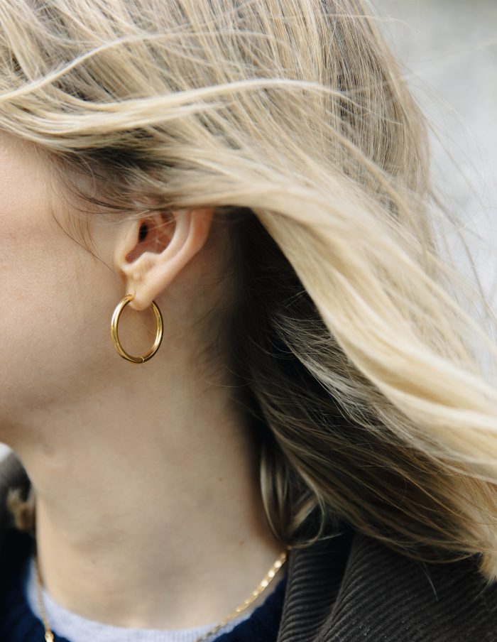 Gold Hoop Earrings 2cm, Tarnish-Free Gold Plating