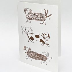 Three Dog's Greeting Card, Hot Pink Press