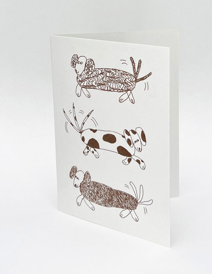 Three Dog's Greeting Card, Hot Pink Press