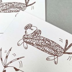 Three Dog's Greeting Card, Hot Pink Press