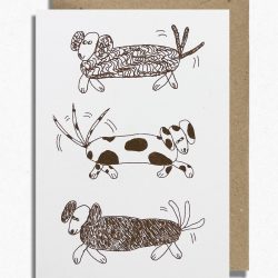 Three Dog's Greeting Card, Hot Pink Press