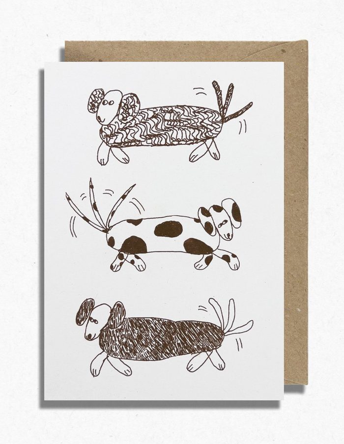 Three Dog's Greeting Card, Hot Pink Press