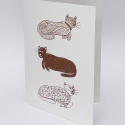 Three Cat's Greeting Card, Hot Pink Press