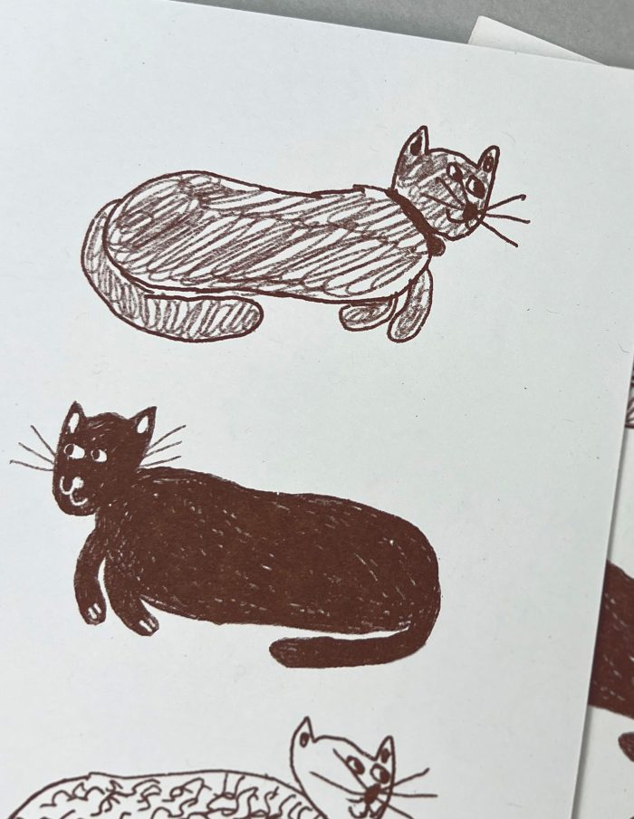 Three Cat's Greeting Card, Hot Pink Press