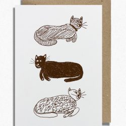 Three Cat's Greeting Card, Hot Pink Press