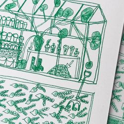 Greenhouse Print Greeting Card, Hot Pink Press